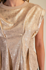 Metallic Peplum Top