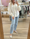 Ivory Button Up Satin Blouse
