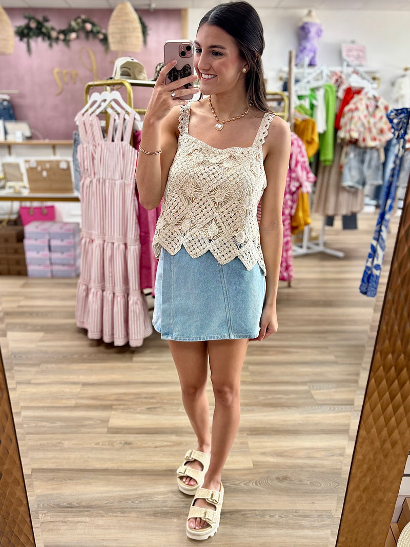 Diamond Pattern Crochet Top