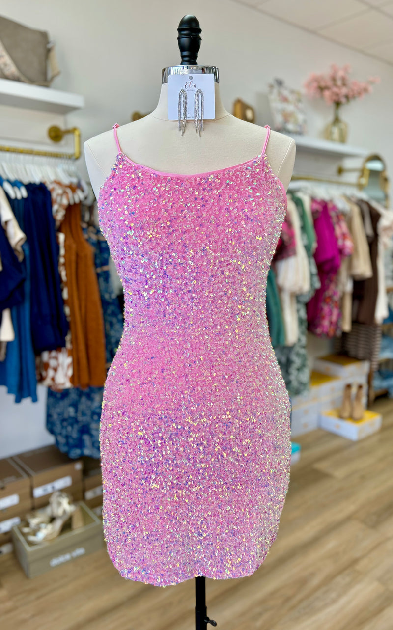 Pink Sequin Cami Dress