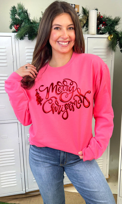 Merry Christmas Metallic Sweatshirt