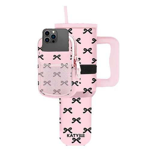 Black/Pink Bows Tumbler Pouch