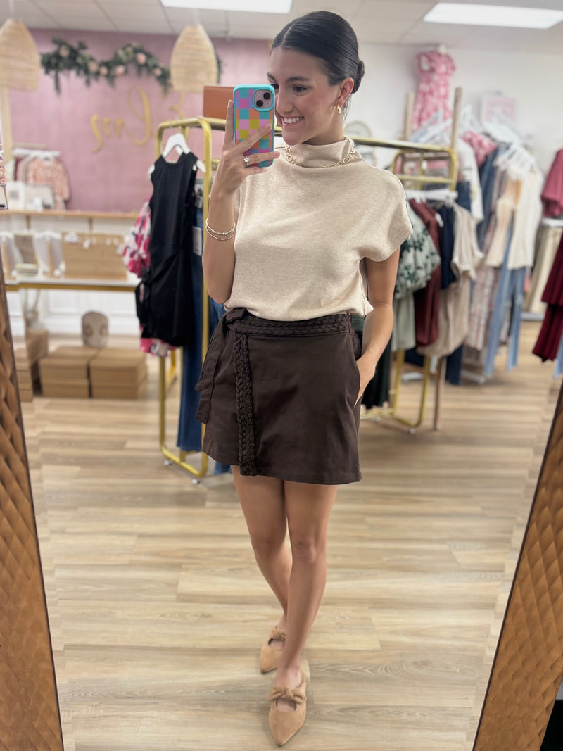 Solid Mock Neck Top