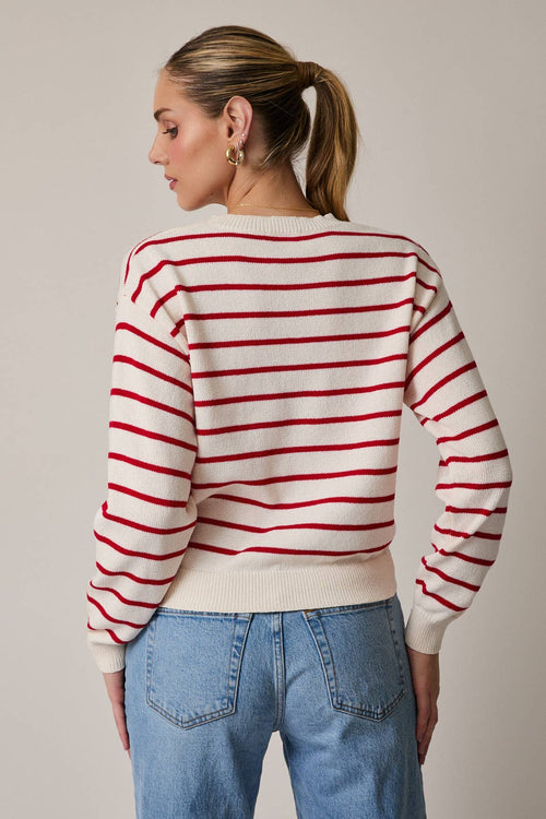 Red/Cream Stripe Sweater