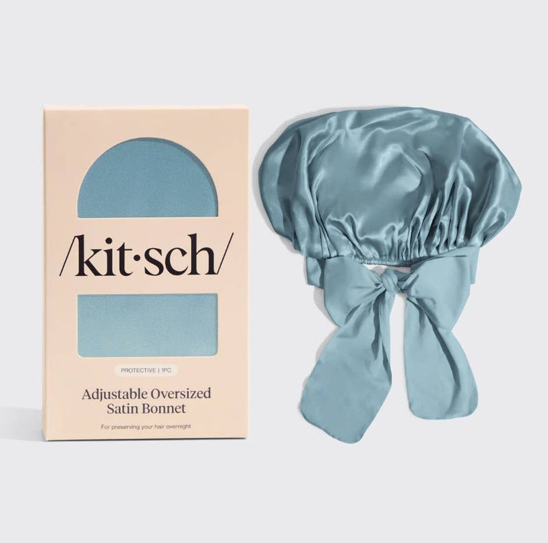 Adjustable Satin Bonnet- Haze Blue