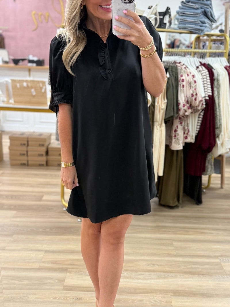 Black Mock Neck Dress