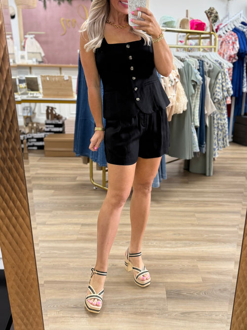 Black Tencel Vest