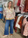 Ecru Floral Print Top