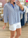Blue/White Stripe Top