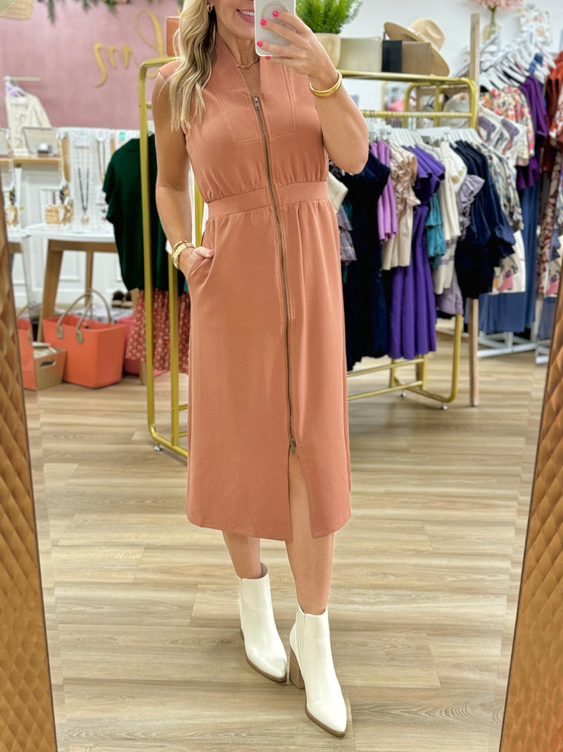 Midi Zip Up Dress