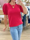 Solid Puff Sleeve Top