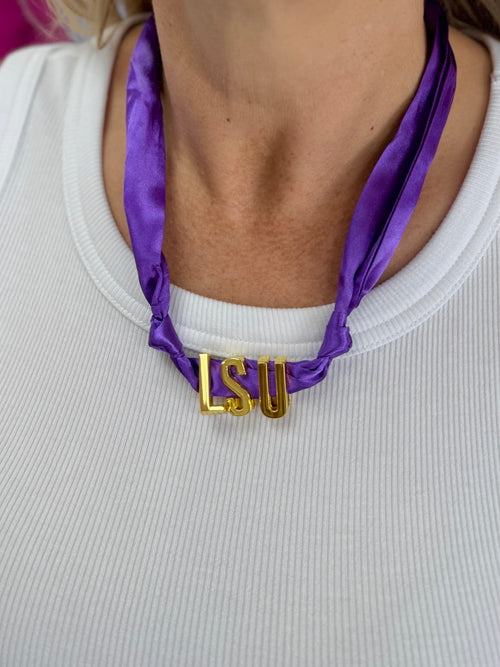 LSU Purple Scarf Necklace