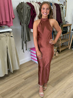 Sienna Satin Halter Dress