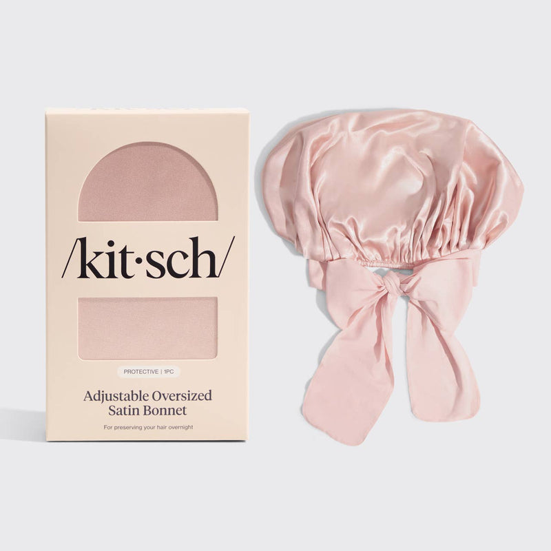 Adjustable Satin Bonnet- Blush