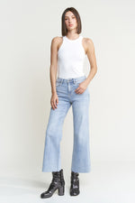 HR Wide Leg/Raw Hem Denim