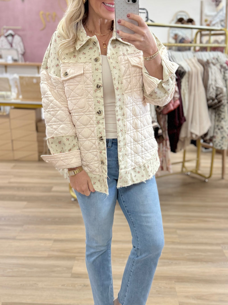 Floral Patch Print Jacket