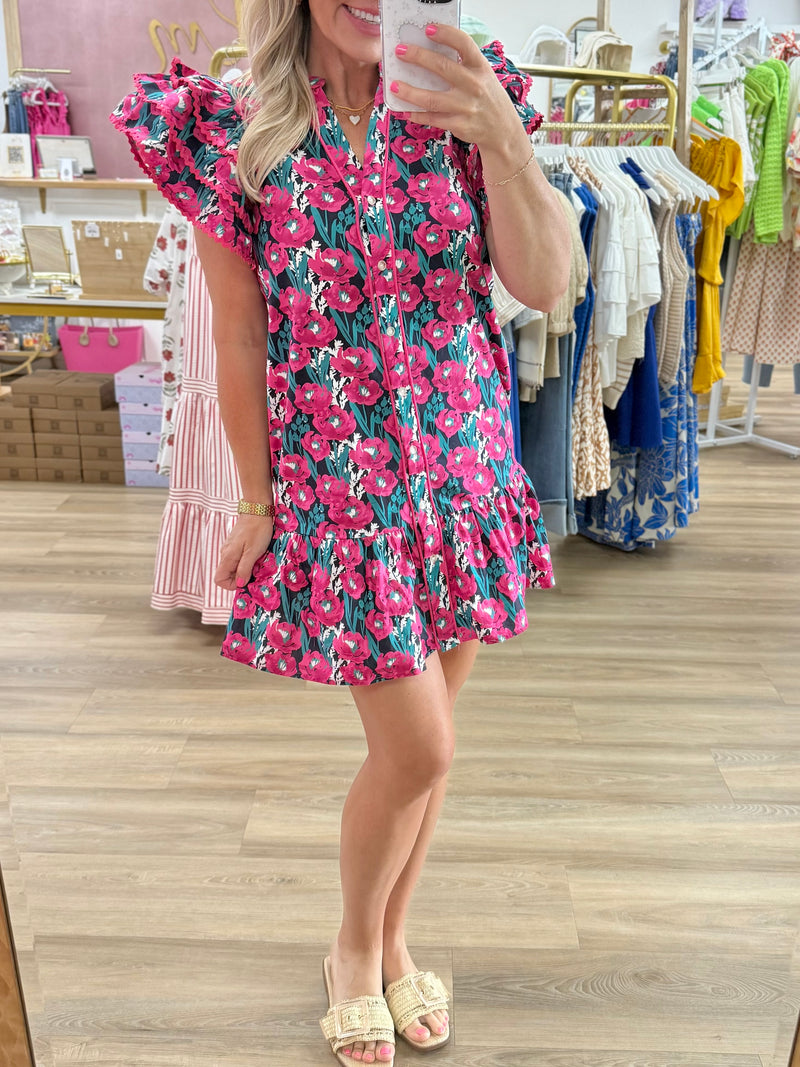 Floral Button Front Dress