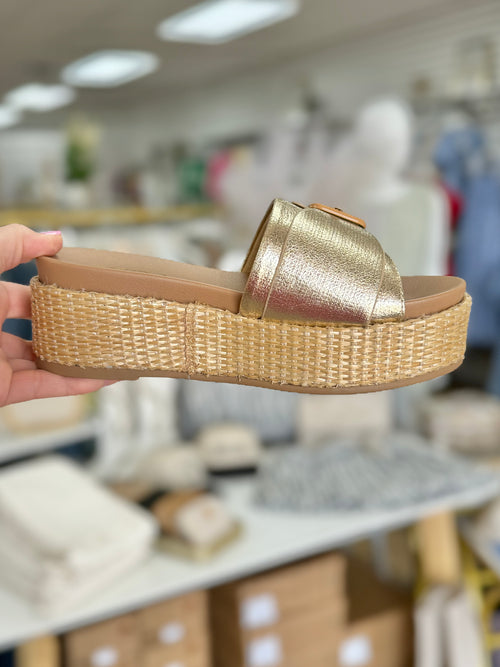 Gold Slip-On Sandal