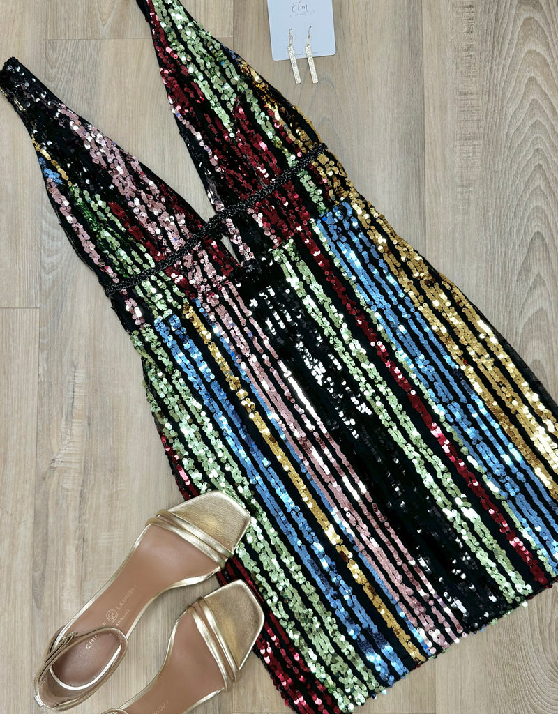 Multi-Colored Sequin Dress Elm Boutique Multi-Colored Sequin Dress Elm Boutique
