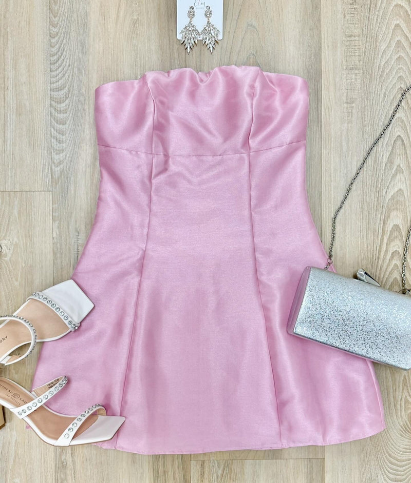 Dusty Rose Strapless Dress