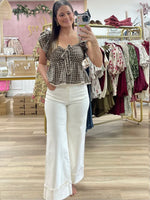 Brown Gingham Top