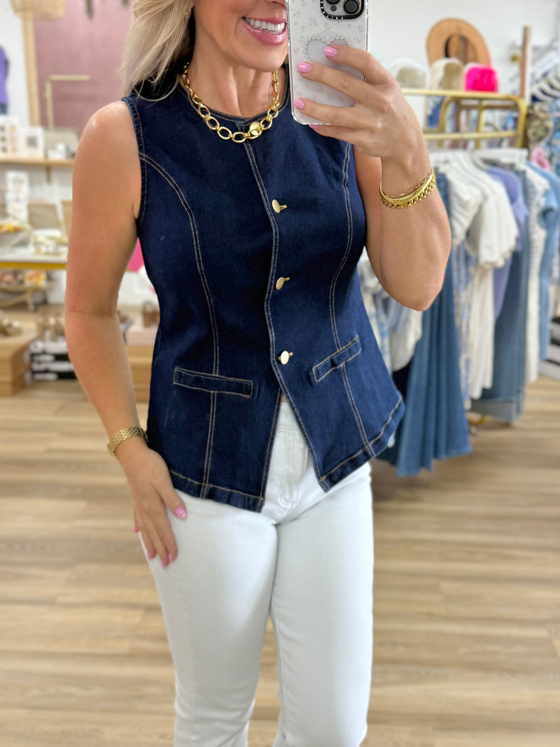 Dark Denim Vest