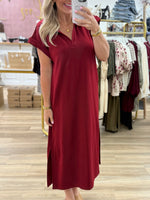 Burgundy Midi Dress