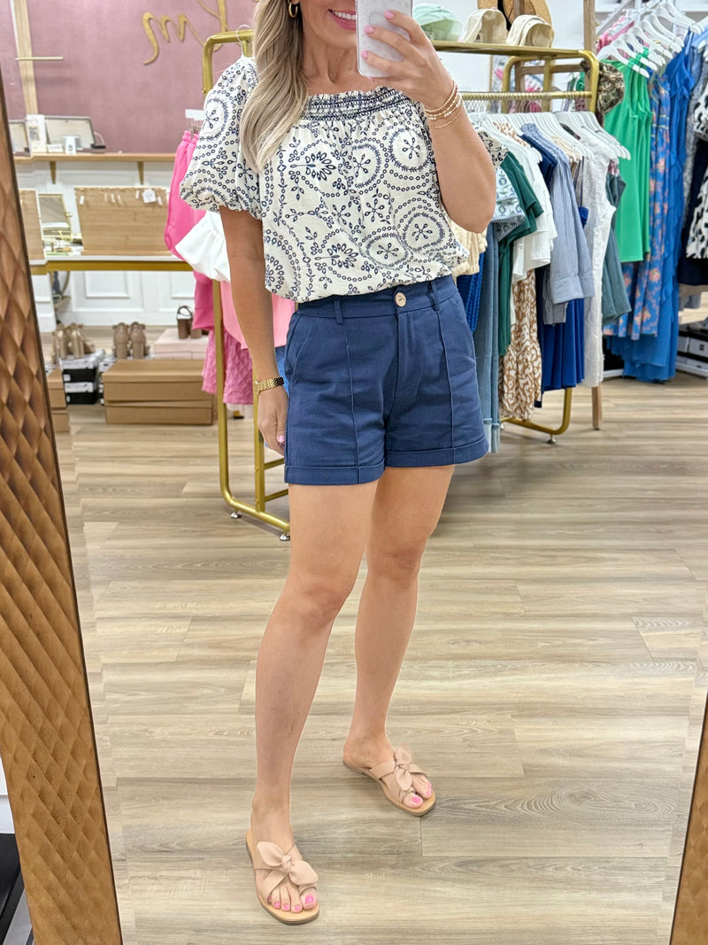 Printed Square Neck Top