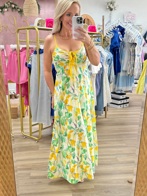 Yellow/Green Midi Dress