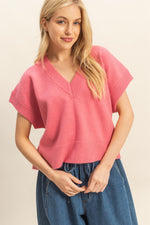 Pink Oversized Sweater Vest