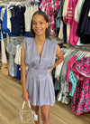 Blue Satin Romper