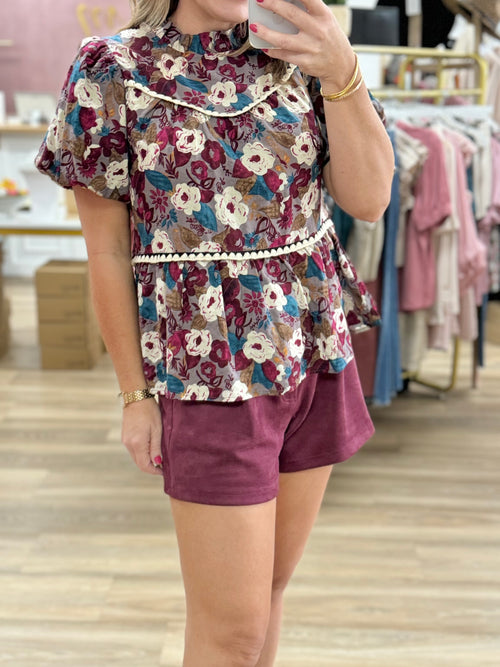 Mauve Floral Top