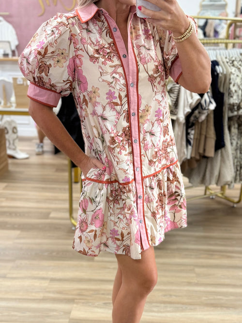 Dusty Pink Floral Dress
