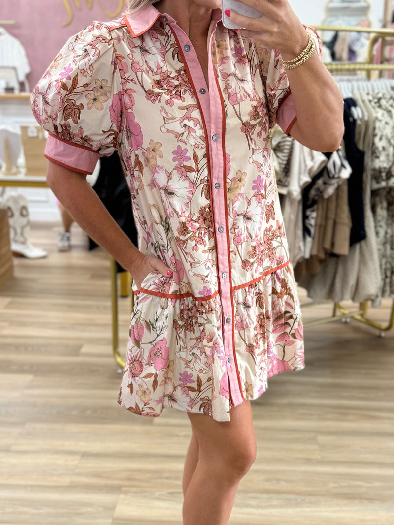Dusty Pink Floral Dress