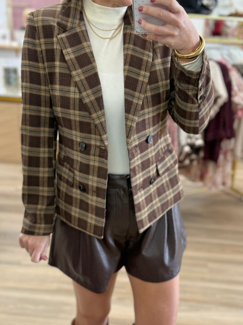 Brown Plaid Blazer