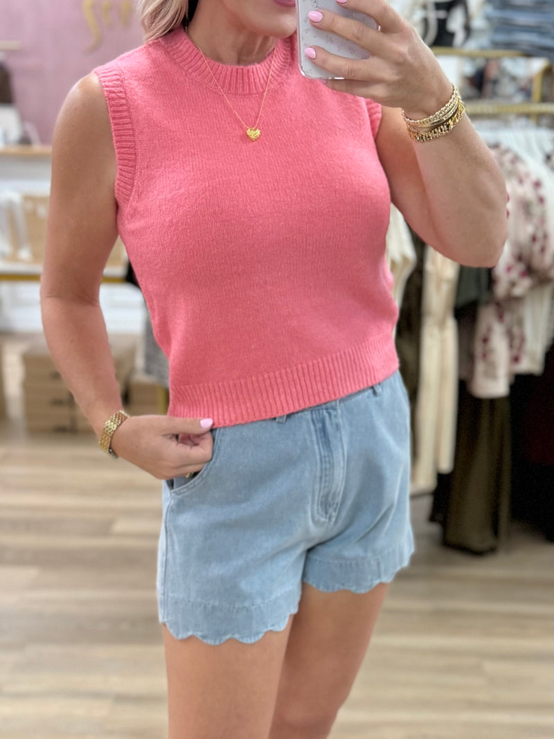 Sleeveless Knit Sweater