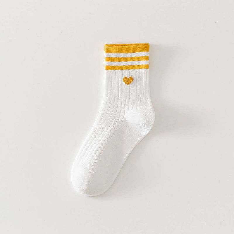 Heart/Stripes Crew Socks