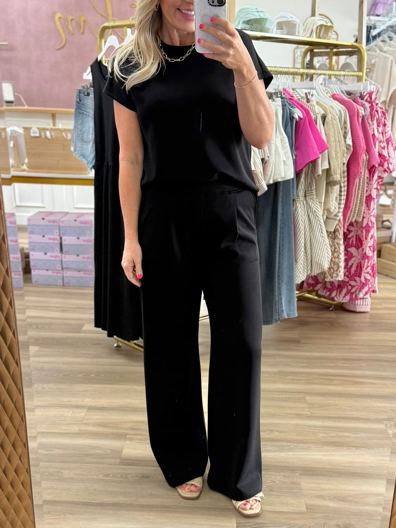 Black Pleated Pants