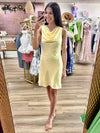 Satin Cowl Neck Mini Dress