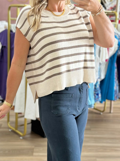 Tan/Brown Stripe Top