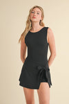 Sleeveless Wrap Tie Front Dress