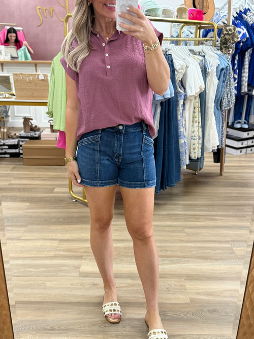 HR Dark Denim Shorts