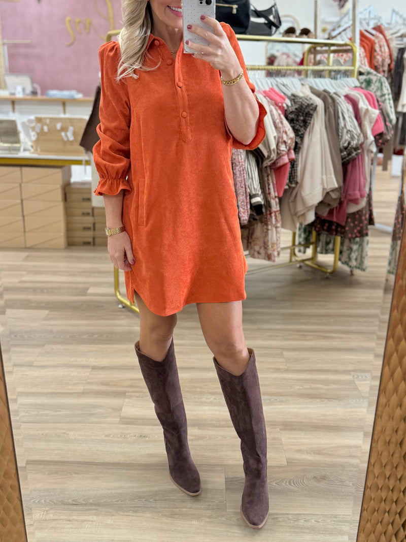 Joy Joy - Burnt Orange Dress