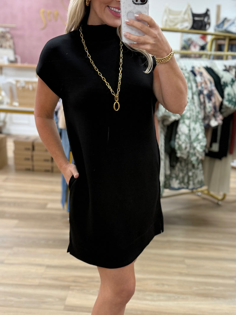 Black Mock Neck Dress