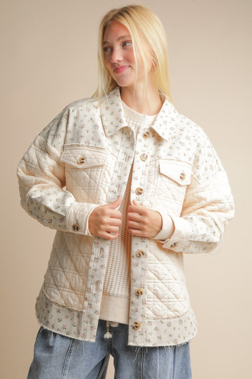 Floral Patch Print Jacket