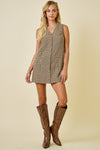 Houndstooth Button Front Dress