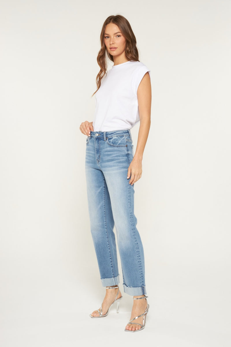 HR Cuffed Straight Leg Denim