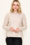 Oatmeal Seam Detailed Sweater
