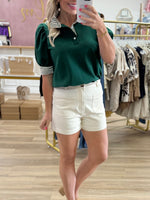 Green Mock Neck Top