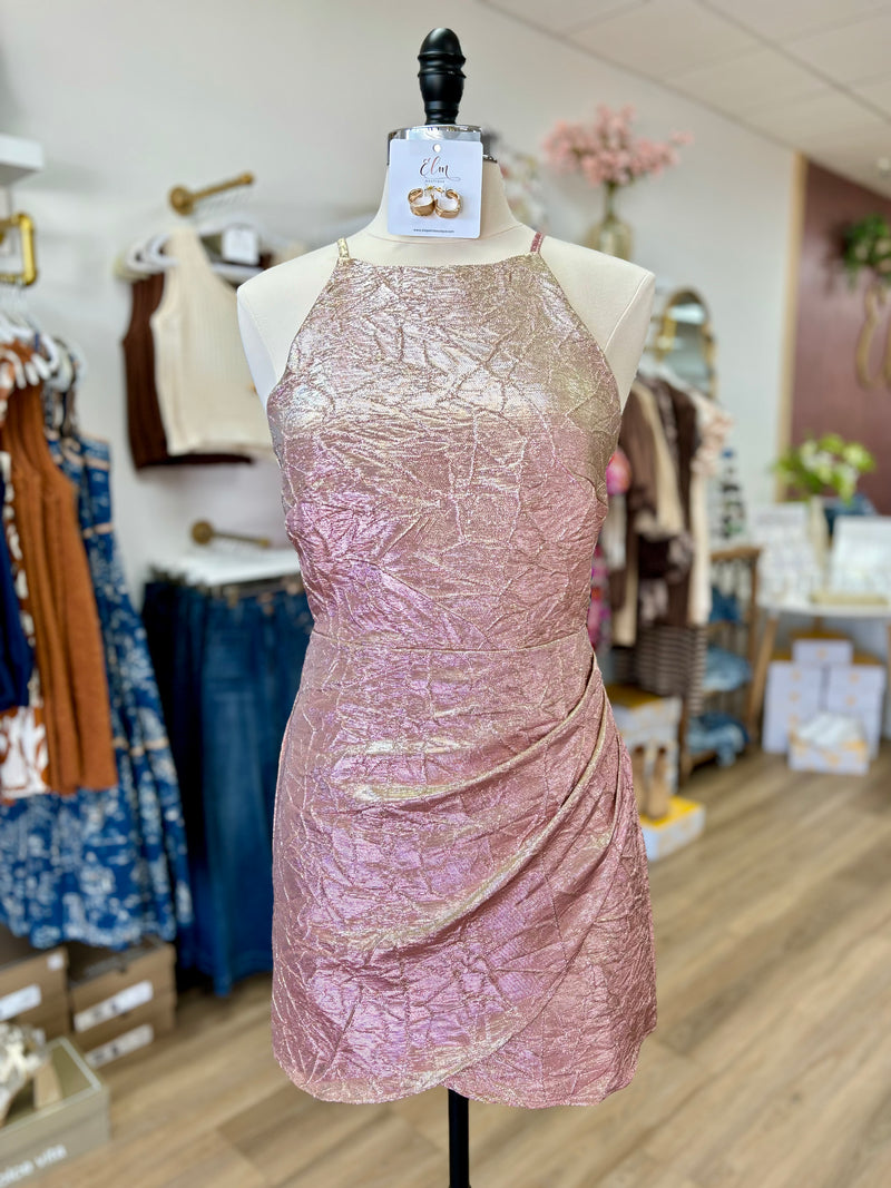 Pink/Gold Metallic Dress